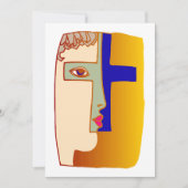 Gezicht in een cross uitnodigingen (Voorkant)