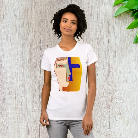 Gezicht in een Cross Womens T-shirt