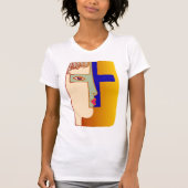 Gezicht in een Cross Womens T-shirt (Voorkant)