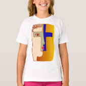 Gezicht in een kruis meisjes T-shirt (Voorkant)