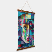 Gezicht in een puzzel hangend wandkleed (Gebogen)