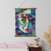 Gezicht in een puzzel hangend wandkleed (Slaapkamer)