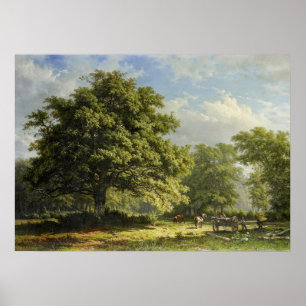 Gezicht in het Bentheim-bos door George Andries Ro Poster