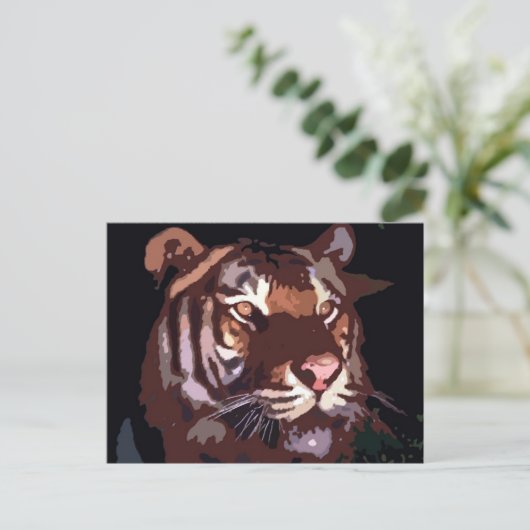 Gezicht in Tiger Briefkaart (Staand voorkant)
