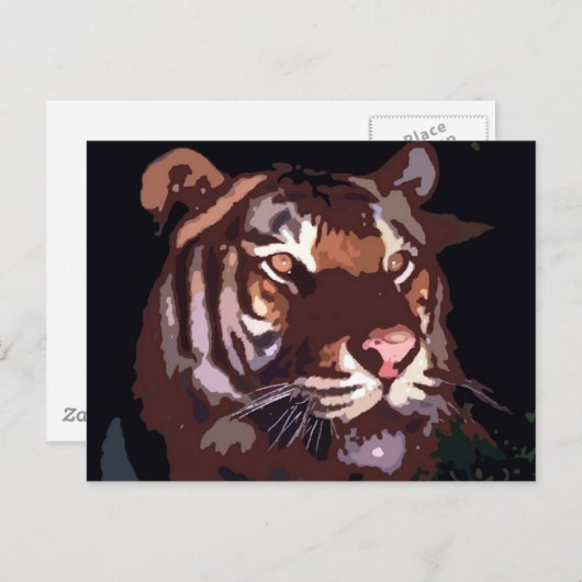 Gezicht in Tiger Briefkaart (Voorkant / Achterkant)