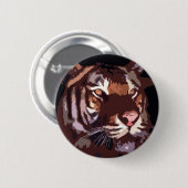 Gezicht in Tiger Ronde Button 5,7 Cm (Voorkant /achterkant)