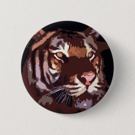 Gezicht in Tiger Ronde Button 5,7 Cm