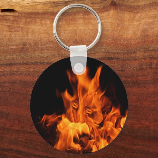 Gezicht in vlammensleutelhanger sleutelhanger (Voorkant)