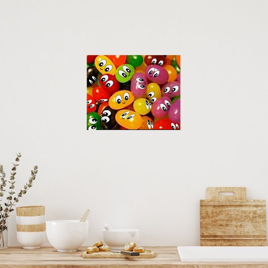 gezicht jellybeans poster (Keuken)