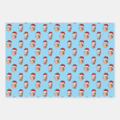 Gezicht Kerstman Hoed Gift Wrap, aangepaste Kerstm Inpakpapier Vel (Voorkant 3)