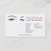 Gezicht lange wimpers Lash Extension visitekaartje (Voorkant)