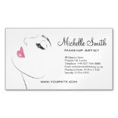 Gezicht Lash Extensions Roze lippen Visitekaartje Magneet (Voorkant)
