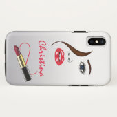 Gezicht & Lipstick Kus in de Mirror Make-up Arties Case-Mate iPhone Case (Achterkant (horizontaal))