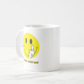 gezicht met de vinger koffiemok (Voorkant links)