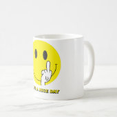 gezicht met de vinger koffiemok (Voorkant rechts)