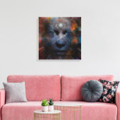 Gezicht met derde oog canvas afdruk (Insitu (Woonkamer))