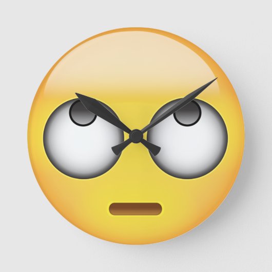 Gezicht met draaiende ogen Emoji Ronde Klok (Voorkant)