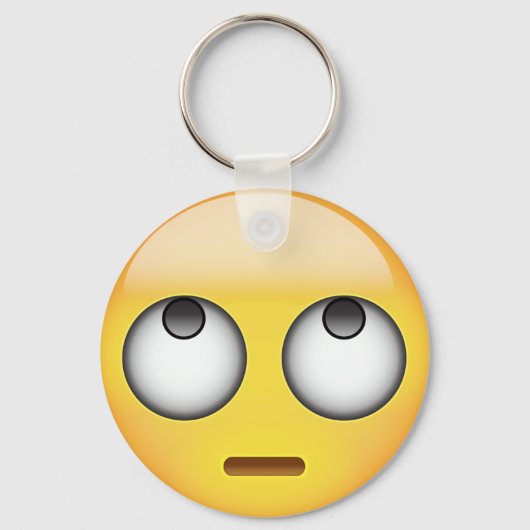 Gezicht met draaiende ogen Emoji Sleutelhanger (Voorkant)