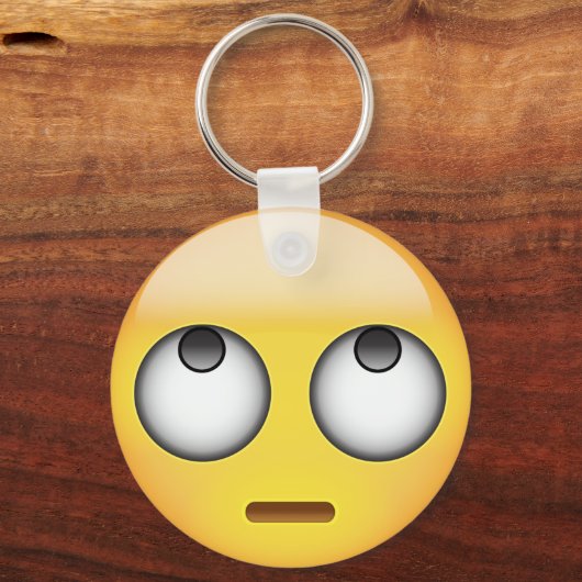 Gezicht met draaiende ogen Emoji Sleutelhanger (Voorkant)