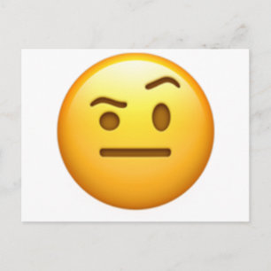 Gezicht met één Eyebrow verhoogd - Emoji Briefkaart