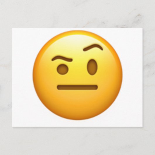 Gezicht met één Eyebrow verhoogd - Emoji Briefkaart (Voorkant)