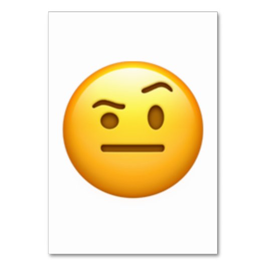 Gezicht met één Eyebrow verhoogd - Emoji Kaart (Voorkant)