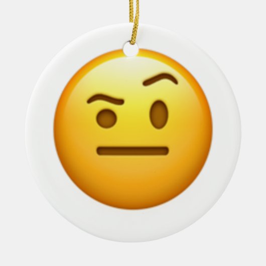 Gezicht met één Eyebrow verhoogd - Emoji Keramisch Ornament (Voorkant)