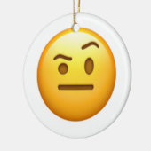 Gezicht met één Eyebrow verhoogd - Emoji Keramisch Ornament (Links)