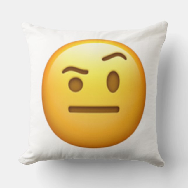 Gezicht met één Eyebrow verhoogd - Emoji Kussen (Voorkant)