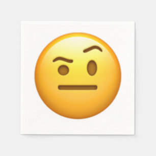 Gezicht met één Eyebrow verhoogd - Emoji Servetten