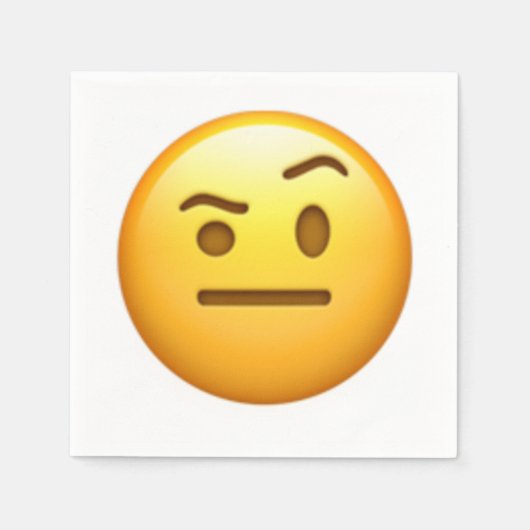 Gezicht met één Eyebrow verhoogd - Emoji Servetten (Voorkant)