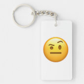 Gezicht met één Eyebrow verhoogd - Emoji Sleutelhanger (Voorkant)