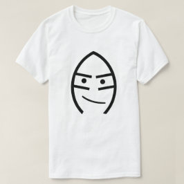 Gezicht met een glimlach, wit t-shirt