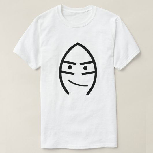 Gezicht met een glimlach, wit t-shirt (Design voorkant)