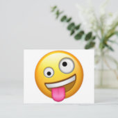 Gezicht met één grote en één kleine oog - Emoji Briefkaart (Staand voorkant)