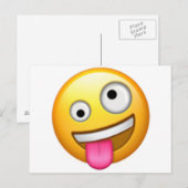 Gezicht met één grote en één kleine oog - Emoji Briefkaart (Voorkant / Achterkant)