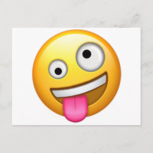 Gezicht met één grote en één kleine oog - Emoji Briefkaart