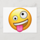 Gezicht met één grote en één kleine oog - Emoji Briefkaart (Voorkant)