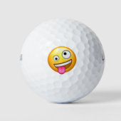 Gezicht met één grote en één kleine oog - Emoji Golfballen (Voorkant)