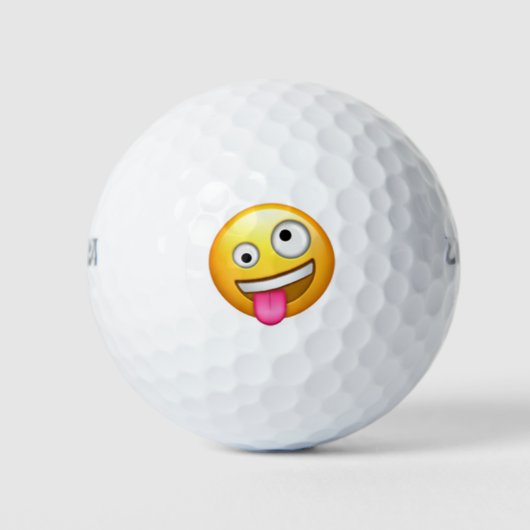 Gezicht met één grote en één kleine oog - Emoji Golfballen (Voorkant)