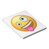 Gezicht met één grote en één kleine oog - Emoji Notitieblok (Schuin)