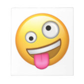 Gezicht met één grote en één kleine oog - Emoji Notitieblok (Voorkant)