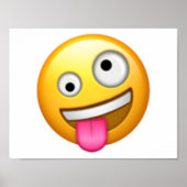 Gezicht met één grote en één kleine oog - Emoji Poster (Voorkant)
