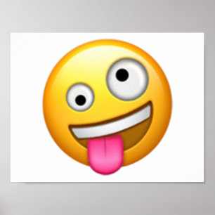 Gezicht met één grote en één kleine oog - Emoji Poster