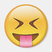 Gezicht met eend tong en netjes gesloten ogen magneet (Voorkant)