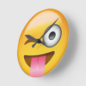 Gezicht met eend tong en oogoogoogji ronde klok (Hoek)
