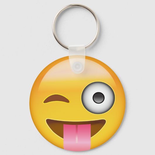 Gezicht met eend tong en oogoogoogji sleutelhanger (Voorkant)