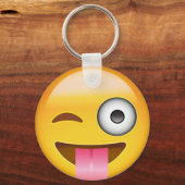 Gezicht met eend tong en oogoogoogji sleutelhanger (Voorkant)