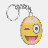 Gezicht met eend tong en oogoogoogji sleutelhanger (Voorkant Links)