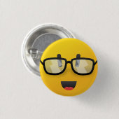 Gezicht met glazen pin ronde button 3,2 cm (Voorkant /achterkant)